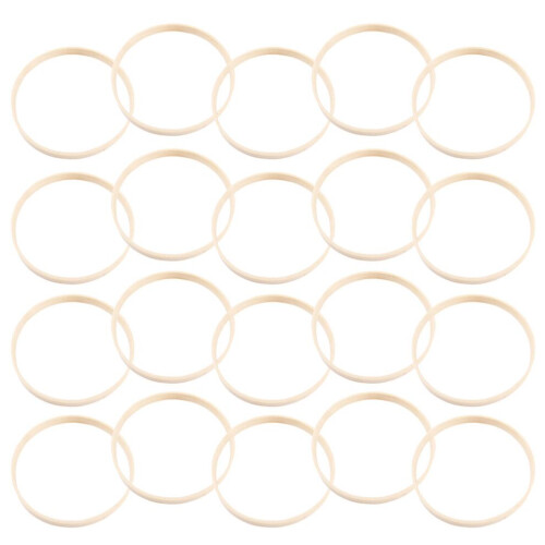 20 zelfgemaakte dromenvangerringen van een knutselframe van 17 cm. 2