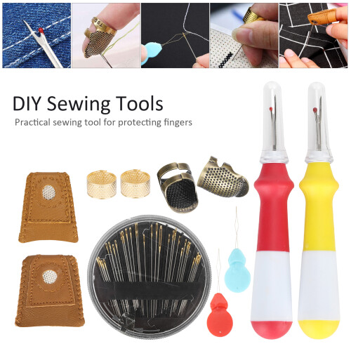 Sewing Thimble Set with Ripper & Threader - Protect Fingers, DIY Tools 2
