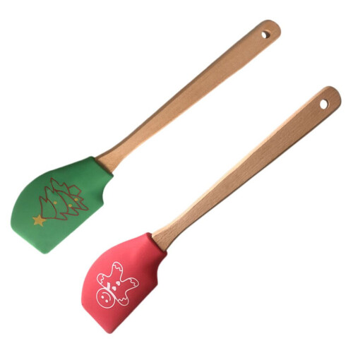 2 Stück Weihnachtskuchenspatel Sahneschaber (verschiedene Farben)