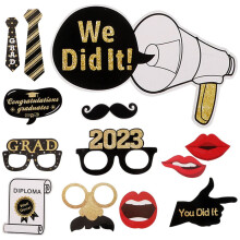 20 photo prop set with paper safety glasses for prom