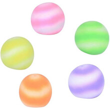 5Pcs Rainbow Stress Ball Slow Rebound Fidget Toy Pack Stretchy Squeeze Ball Relieve Anxiety Party Supplied Toys for Kids Adults Special Needs Autism A