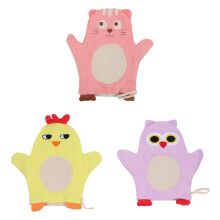 3 Babybadematten, Waschlappen, Waschhandschuhe, Baumwolle, Cartoon