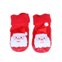 3 pares de medias navideñas para bebé, antideslizantes Papá Noel, 12 cm