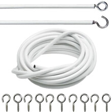 3 m PVC-gardintejp, belagd, med 4 fårögespik