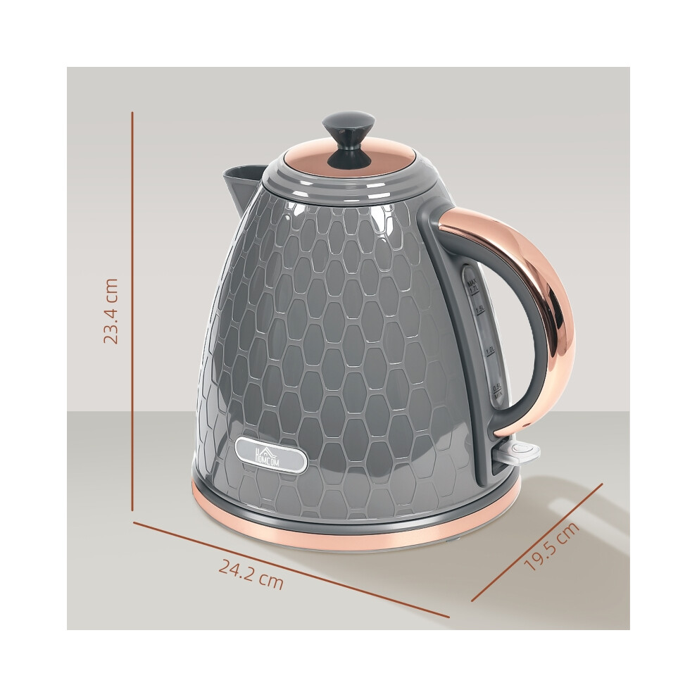 Rapid Heat Honeycomb Kettle 3kW Grey - Efficient Boiling Robust Material 1.7L Capacity Modern Kitchen Essential-image-OPC-PMXP9ZP-NEW