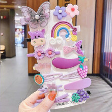 (Butterfly HyunA Flower) Cute Cartoon Girl Hair Clips Set, Children's Bangs Clips, Princess Style Baby Hair Clips