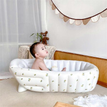 (90x55x30cm, Chinese olive) Portable Foldable Inflatable Kids Swimming Pool Baby Bathtub 90*55*30cm