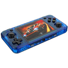 (128GB Translucent Blue) Handheld Game Console Portable Retro 7 Colors 64G/128G Memory Classic Games MP4 Player