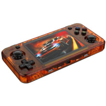 (128GB Translucent Orange) Handheld Game Console Portable Retro 7 Colors 64G/128G Memory Classic Games MP4 Player
