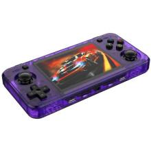 (128GB Translucent Purple) Handheld Game Console Portable Retro 7 Colors 64G/128G Memory Classic Games MP4 Player