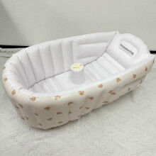 (90x55x30cm, bear head) Portable Foldable Inflatable Kids Swimming Pool Baby Bathtub 90*55*30cm