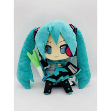 (25cm,Green Hair)Plush Toy 25cm Standing with Leek Bear Winter Outfit Anime Cartoon Collectible Doll Gift