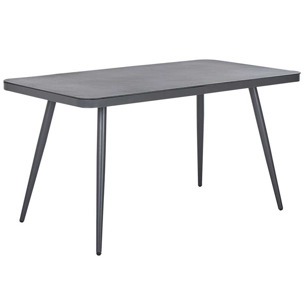 Garden Dining Table LIPARI 140 cm 80 cm Glass Grey-image-OPC-P8S5PC9-NEW