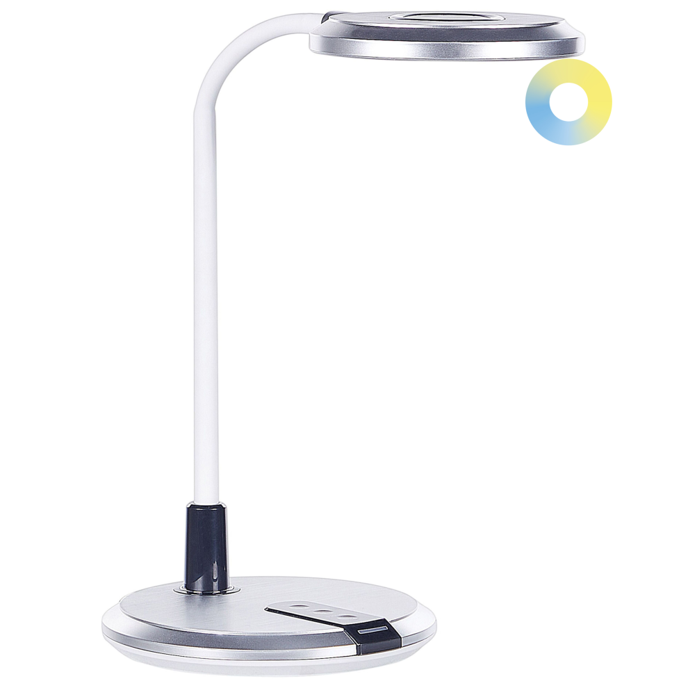 LED Desk Lamp COLUMBA Adjustable Metal White/ Silver-image-OPC-PDHYBQM-NEW