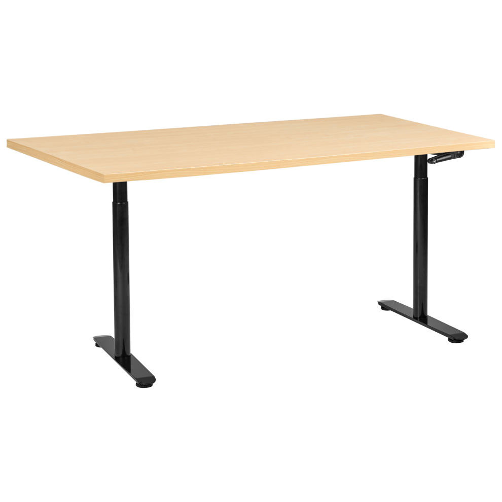 Manual Adjustable Standing Desk DESTINAS Black/ Light Brown 160 cm 72 cm-image-OPC-PJ5B5TZ-NEW