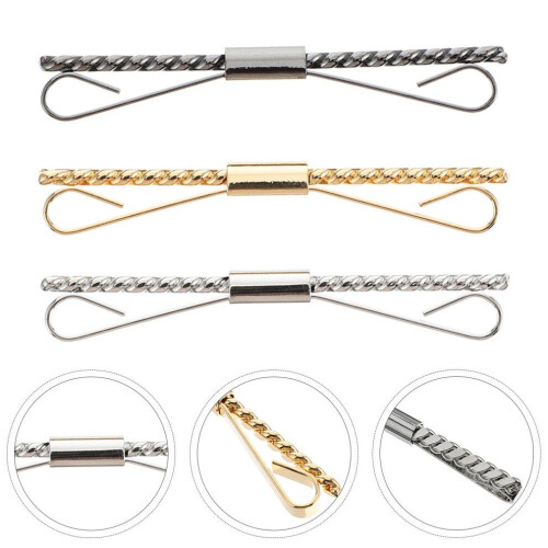 Ensemble de 3 porte-cravates pour hommes en or, argent, 2