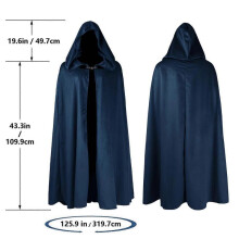 (one size, blue) Medieval velvet cloak with suede trim Halloween cape Medieval velvet cape