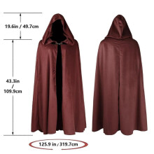 (one size, red) Medieval velvet cloak with suede trim Halloween cape Medieval velvet cape