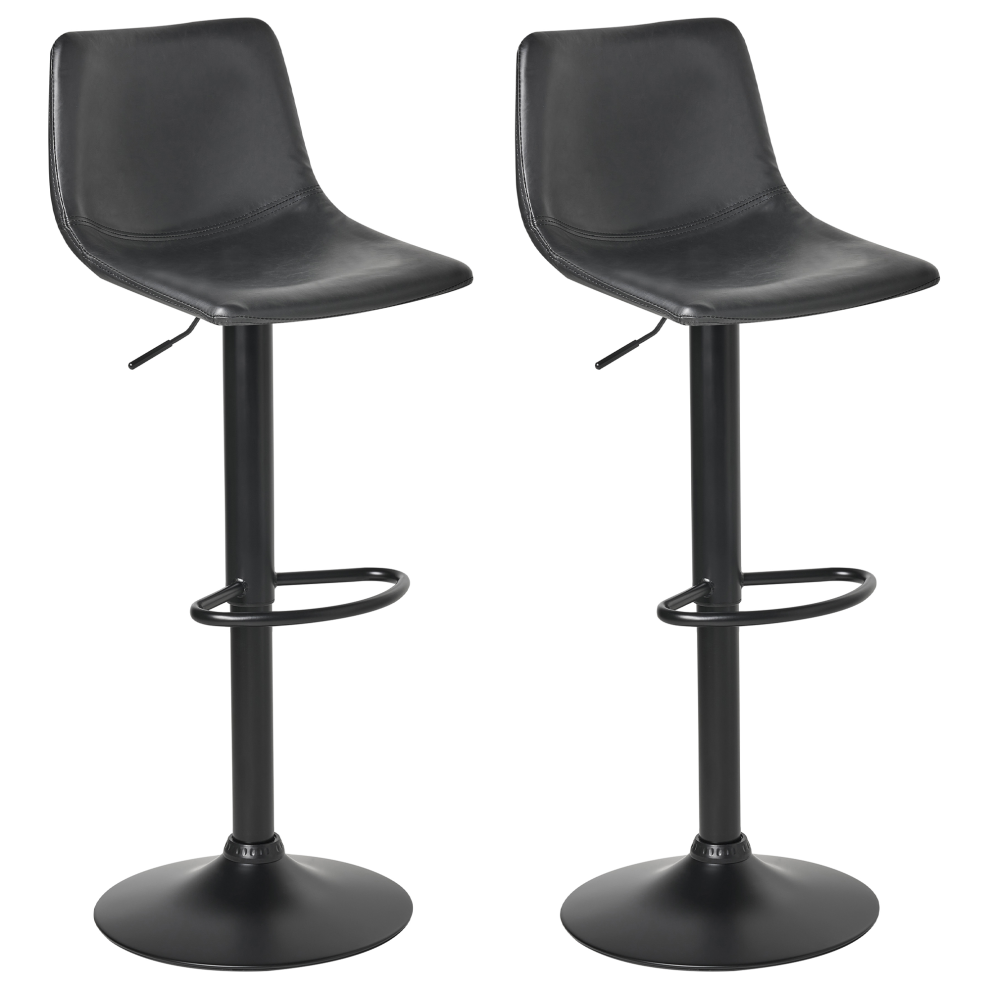Set of 2 Bar Stools LEBRIJA Faux Leather Swivel Black-image-OPC-PKT2GXQ-NEW