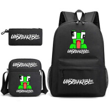 (3 pcs,18)3-Piece Backpack Set Kids Cartoon School Bag with Shoulder Bag and Pencil Case Breathable Waterproof