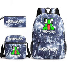 (3 pcs,17)3-Piece Backpack Set Kids Cartoon School Bag with Shoulder Bag and Pencil Case Breathable Waterproof