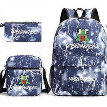 (3 pcs,19)3-Piece Backpack Set Kids Cartoon School Bag with Shoulder Bag and Pencil Case Breathable Waterproof