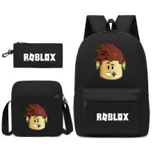 (3 pcs,38)3-Piece Backpack Set Kids Cartoon School Bag with Shoulder Bag and Pencil Case Breathable Waterproof