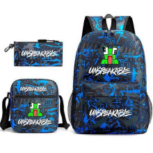 (3 pcs,16)3-Piece Backpack Set Kids Cartoon School Bag with Shoulder Bag and Pencil Case Breathable Waterproof