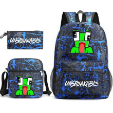 (3 pcs,24)3-Piece Backpack Set Kids Cartoon School Bag with Shoulder Bag and Pencil Case Breathable Waterproof