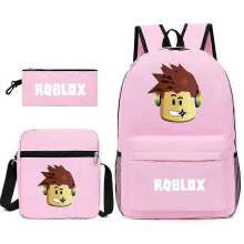 (3 pcs,37)3-Piece Backpack Set Kids Cartoon School Bag with Shoulder Bag and Pencil Case Breathable Waterproof