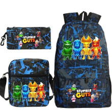 (3 pcs,28)3-Piece Backpack Set Kids Cartoon School Bag with Shoulder Bag and Pencil Case Breathable Waterproof