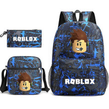 (3 pcs,30)3-Piece Backpack Set Kids Cartoon School Bag with Shoulder Bag and Pencil Case Breathable Waterproof