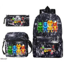 (3 pcs,27)3-Piece Backpack Set Kids Cartoon School Bag with Shoulder Bag and Pencil Case Breathable Waterproof