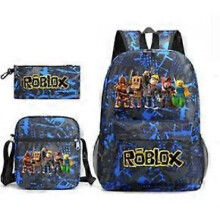 (3 pcs,33)3-Piece Backpack Set Kids Cartoon School Bag with Shoulder Bag and Pencil Case Breathable Waterproof