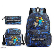 (3 pcs,55)3-Piece Backpack Set Kids Cartoon School Bag with Shoulder Bag and Pencil Case Breathable Waterproof