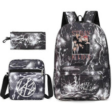 (3 pcs,15)3-Piece Backpack Set Kids Cartoon School Bag with Shoulder Bag and Pencil Case Breathable Waterproof