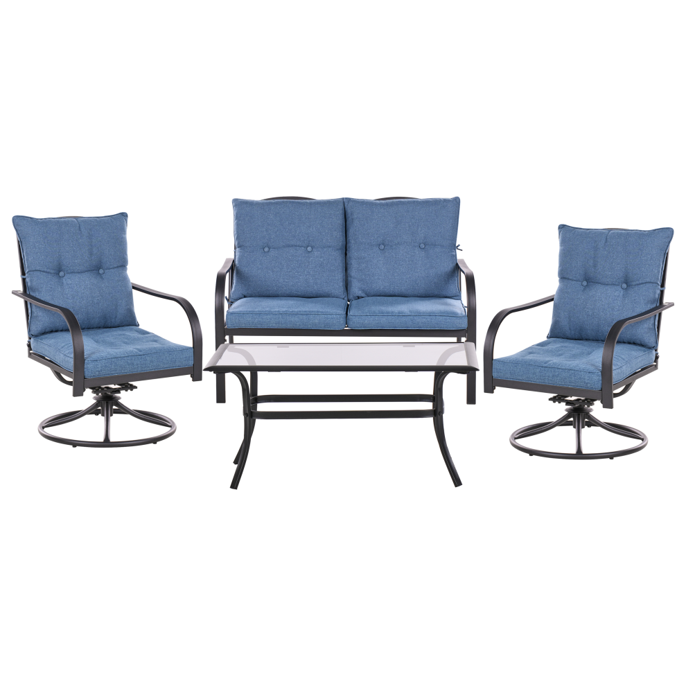 Garden Lounge Set with Table 4 Seater MESTRINO Metal Blue-image-OPC-PHJ8QBT-NEW