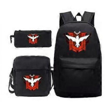 (3 pcs,48)3-Piece Backpack Set Kids Cartoon School Bag with Shoulder Bag and Pencil Case Breathable Waterproof