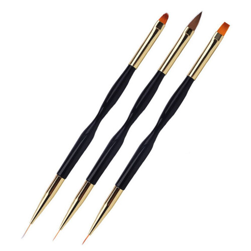 Ensemble de 3 pinceaux pour nail art