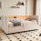 Beige Velvet Sofa Bed with USB Charging & Storage 3