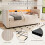Beige Velvet Sofa Bed with USB Charging & Storage 4