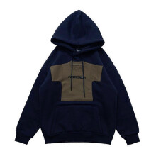 (M, royal blue) American Retro Patchwork Fleece Jacket Unisex Oversized Casual Pullover Sweatshirt
