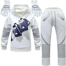 (140cm,3)Marshmello DJ Kids Hoodie Set 2PCS Boys Girls Cosplay Outfit Cartoon Hooded Sweatshirt Pants