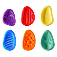 (Storage box) 6pcs Sensories Stones for Kids Textured Soft Worry Stones Comfortable Touch for Autism Anxiety Relief & Calming Activities