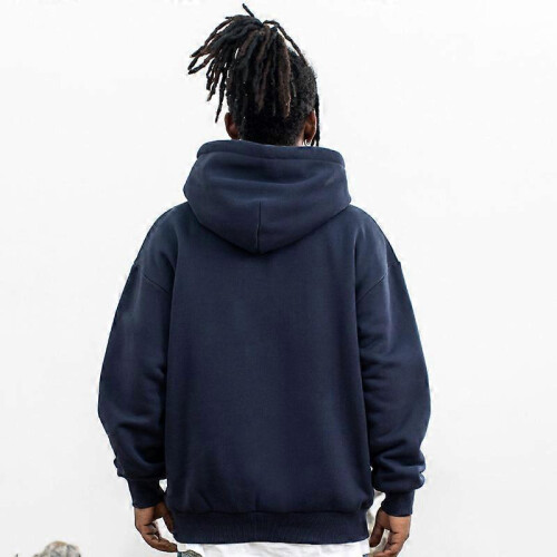 (XL, royal blue) American Retro Patchwork Fleece Jacket Unisex Oversized Casual Pullover Sweatshirt 1