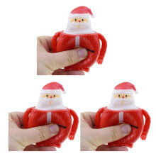 (Santa Claus) 3PCS Squeeze Santa Fidgets Toy for Kids Stress Relief Toy Cartoon  Snowman Toy Decompression TPR Toy for Autisms