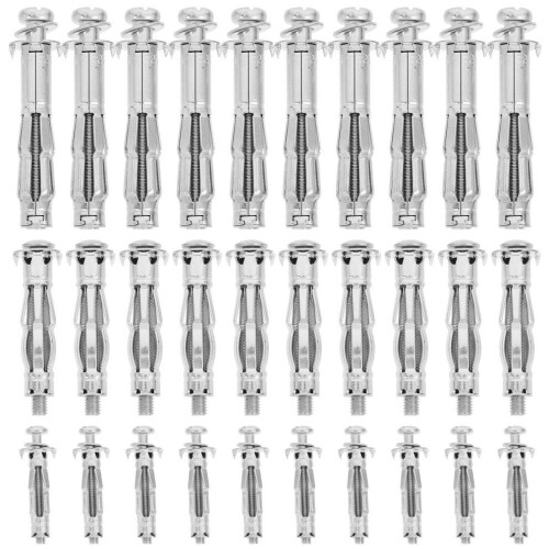 30-piece wall anchor set for plasterboard with high-strength design