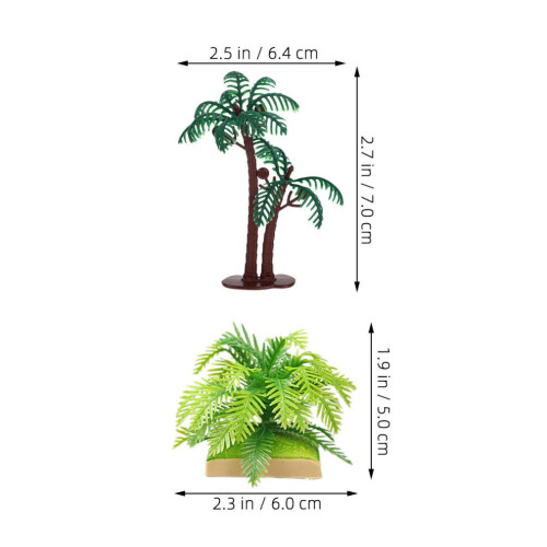 20 palmeras de coco artificiales de plástico, tropicales 2