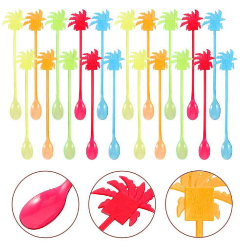 30 cucharas de plástico desechables para fiestas y postres. 2