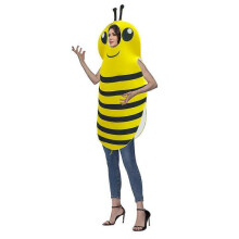 (adult, 1) Halloween Bumblebee Cosplay Costume, Honeycomb Digital Print Roleplay Suit